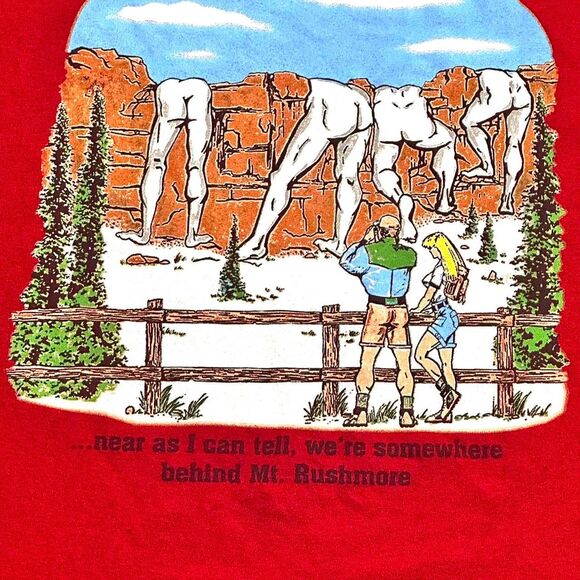 Funny Mount Rushmore Butts Joke Tourist T Shirt - Picture 3 of 4